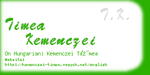 timea kemenczei business card